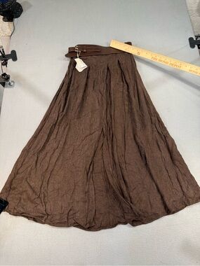 Zara Chocolate Brown Maxi Skirt with Waist Belt
